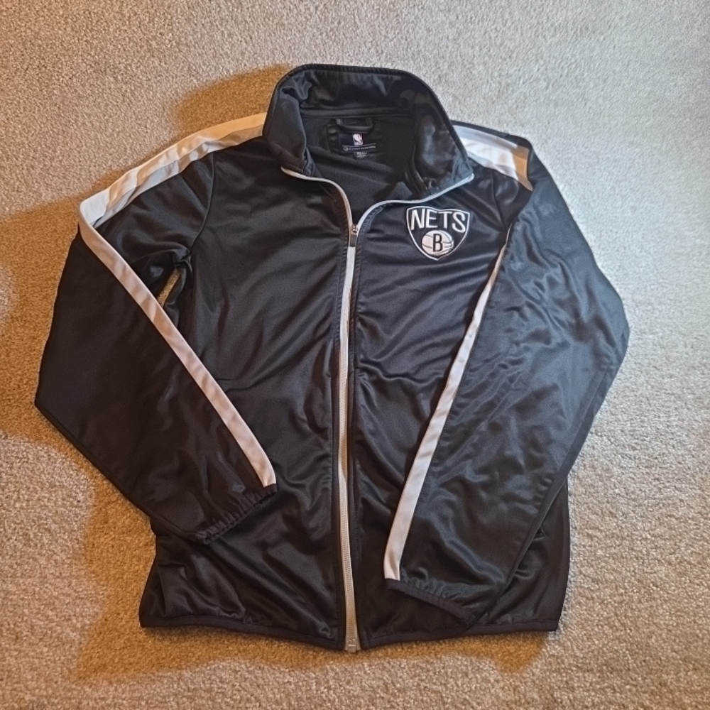 Mens G-III Sports By Carl Banks Brooklyn Nets Warmup Track Jacket Black SMALL